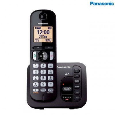 Aparelho Telefônico sem Fio KX-TGC220LBB Preto Panasonic