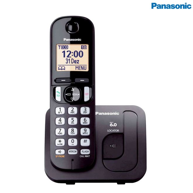Aparelho Telefônico sem Fio KX-TGC210LBB Preto Panasonic