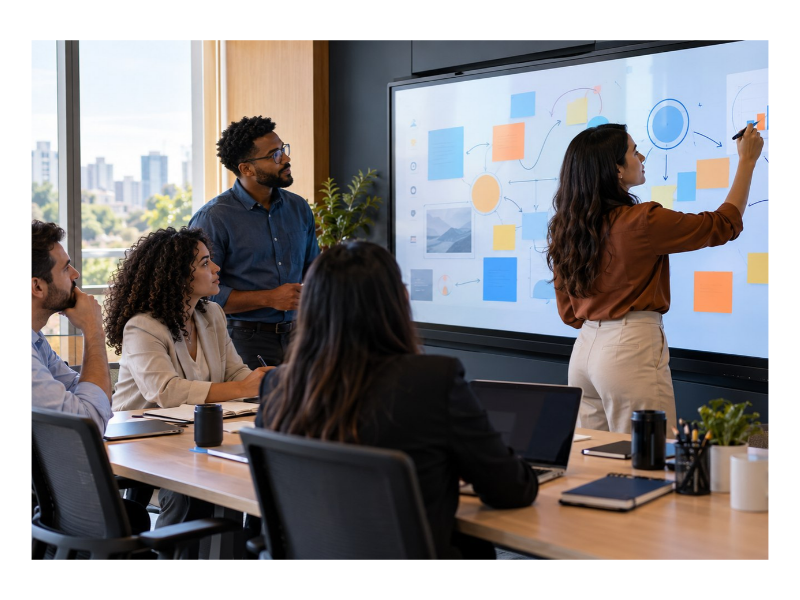 Como tornar as sessões de Brainstorming mais produtivas com telas interativas
